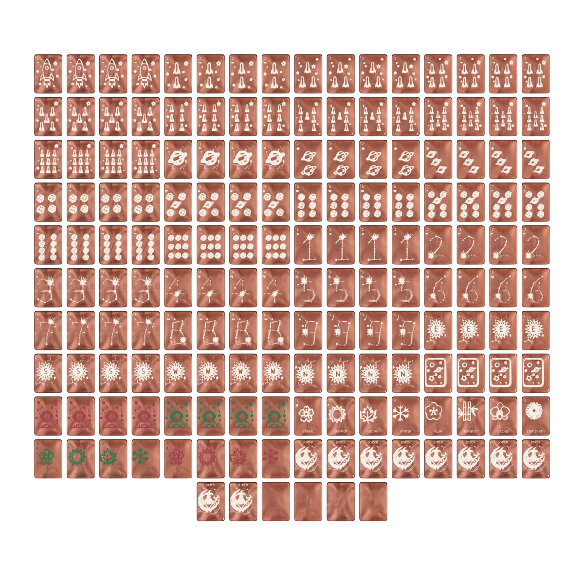 Copper Eclipse Mahjong Set