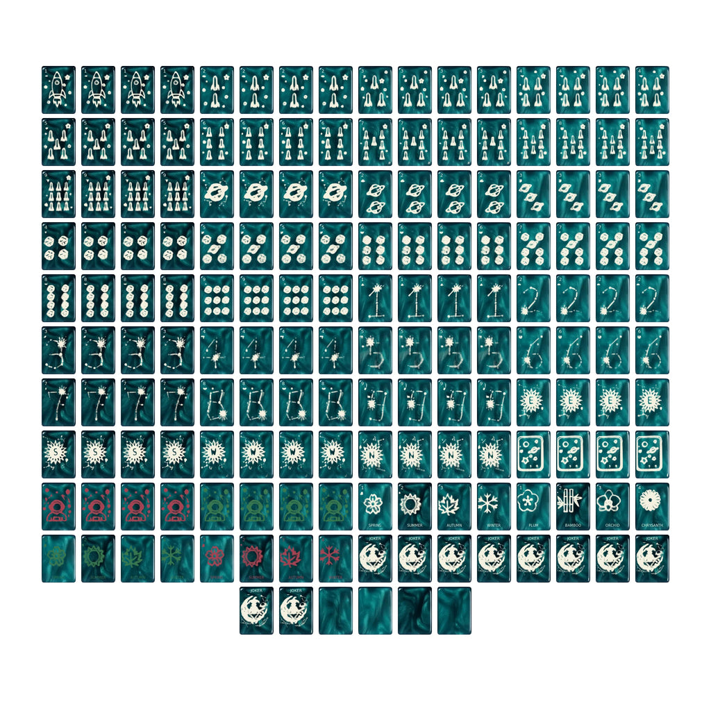 Emerald Aurora Mahjong Set