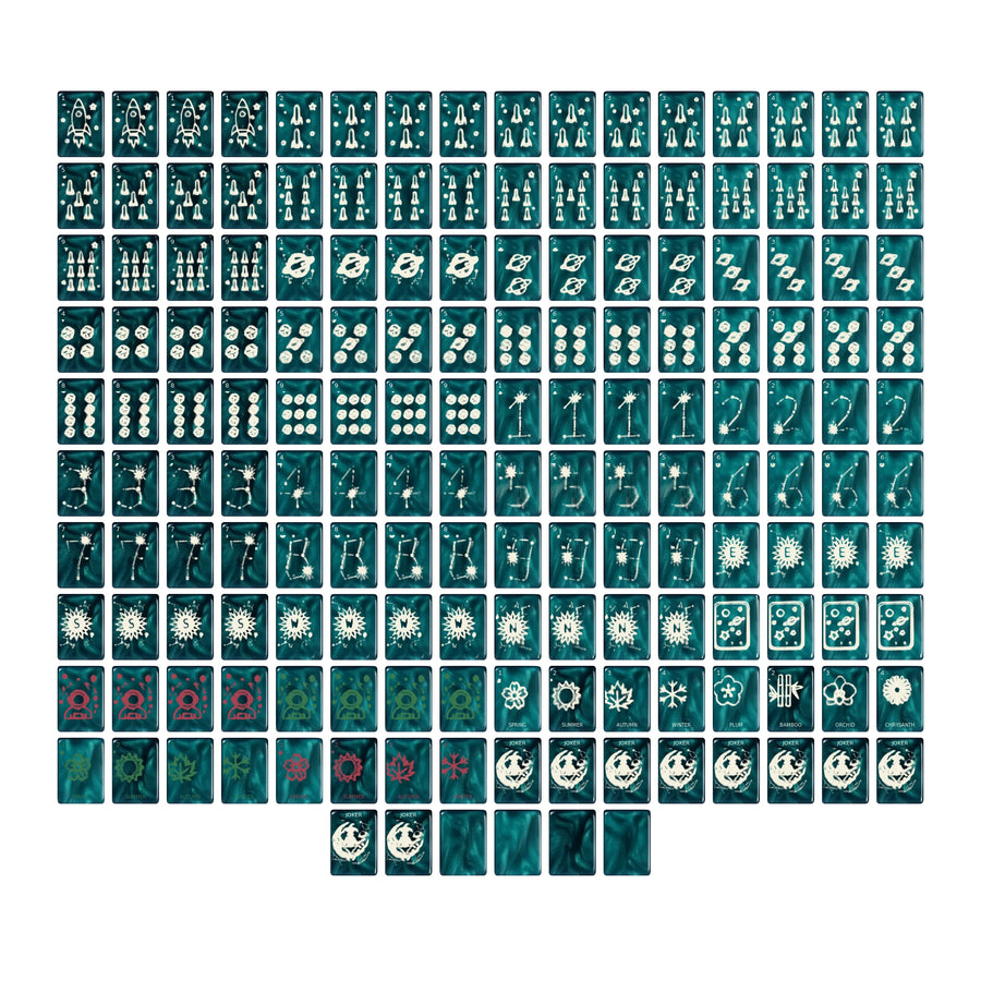 Emerald Aurora Mahjong Set
