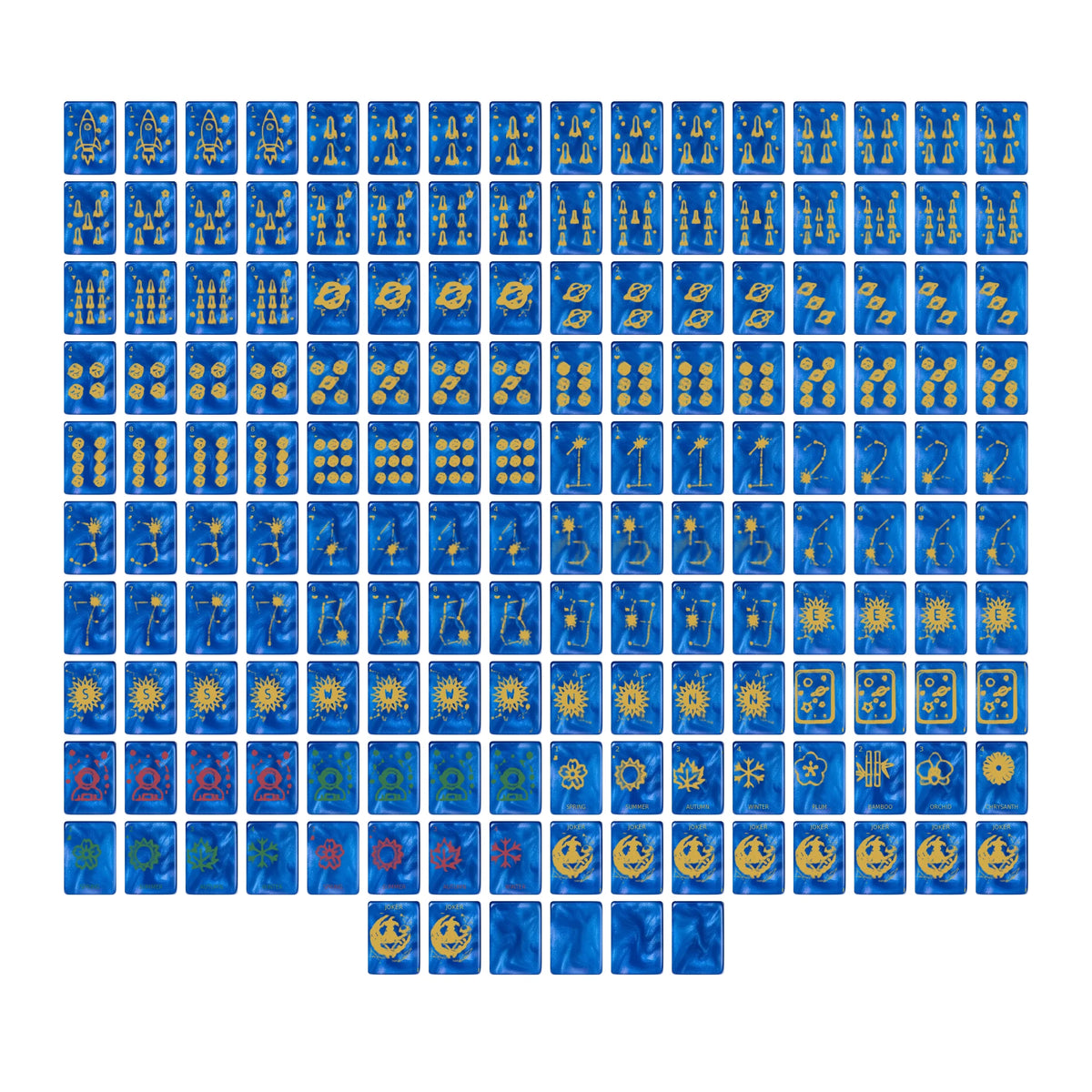 Sapphire Nebula Mahjong Set
