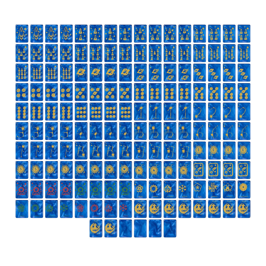 Sapphire Nebula Mahjong Set