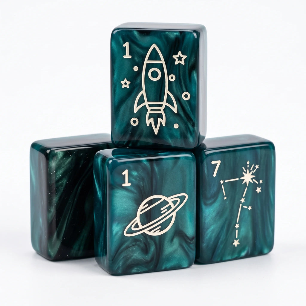 Emerald Aurora Mahjong Set
