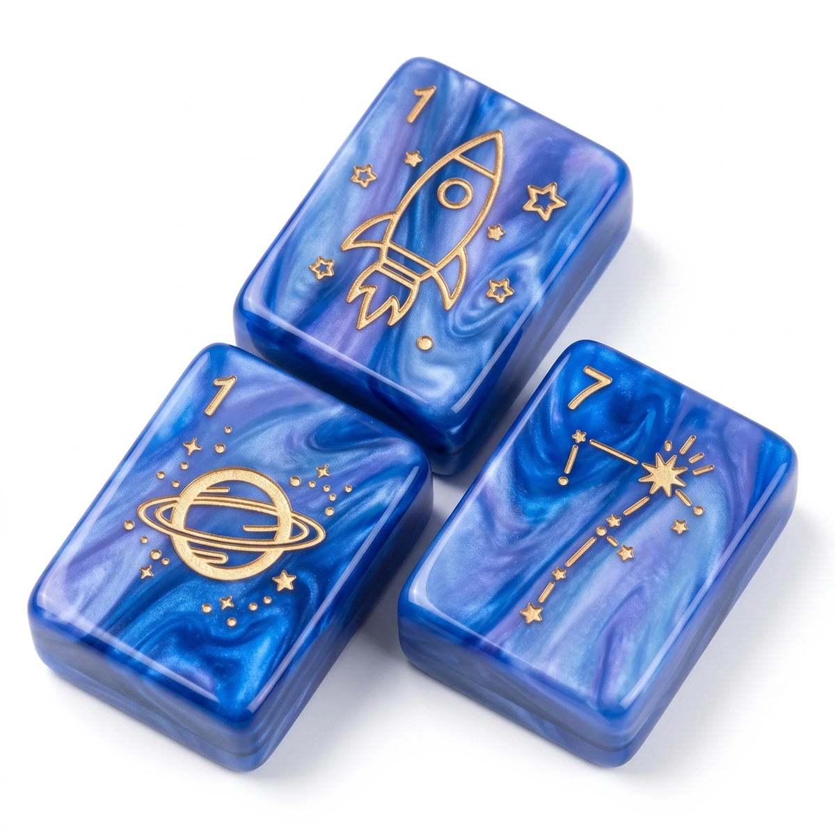 Sapphire Nebula Mahjong Set