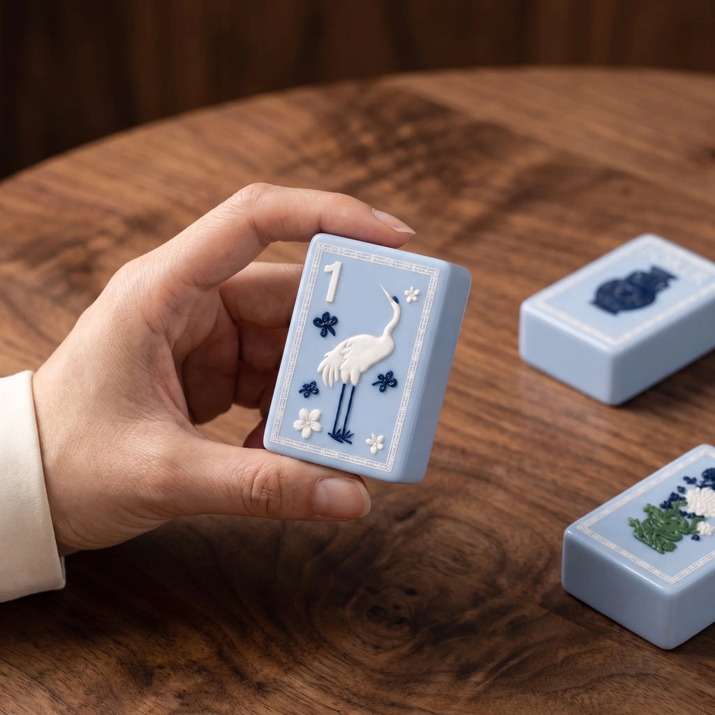 Blue Pavilion Mahjong Set