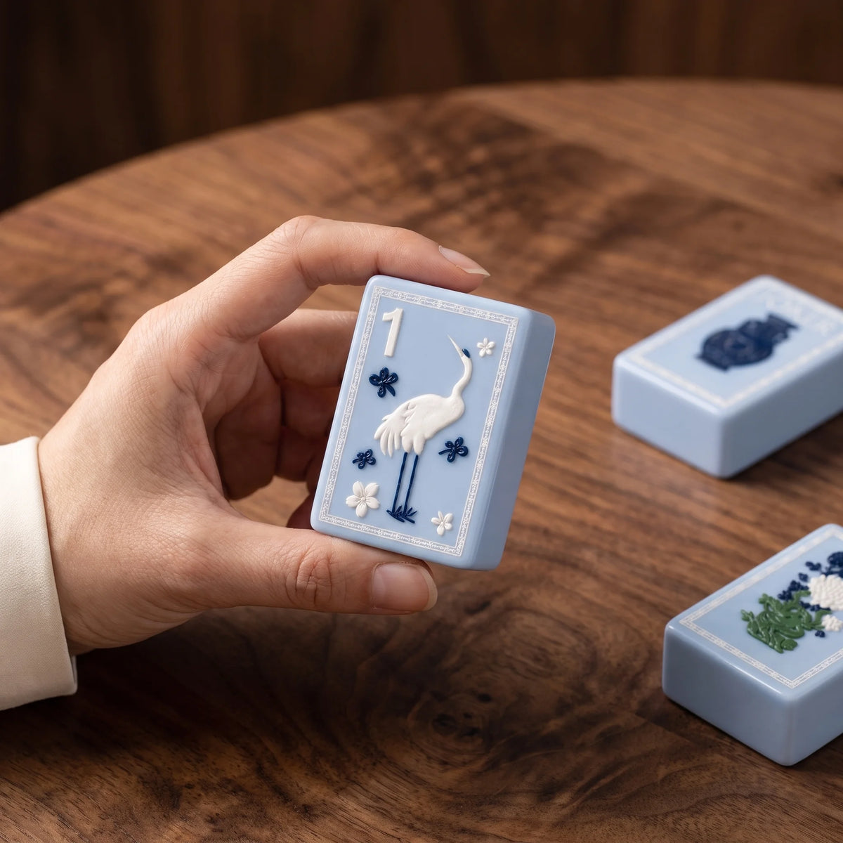 Blue Pavilion Mahjong Set