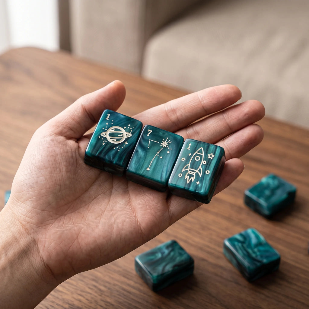 Emerald Aurora Mahjong Set
