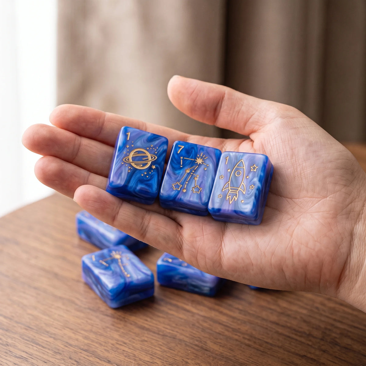 Sapphire Nebula Mahjong Set