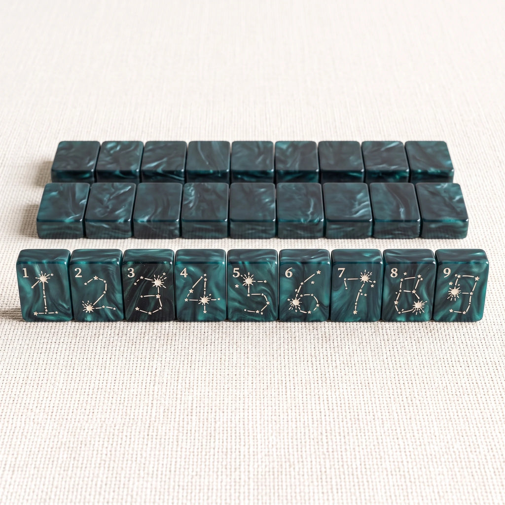 Emerald Aurora Mahjong Set