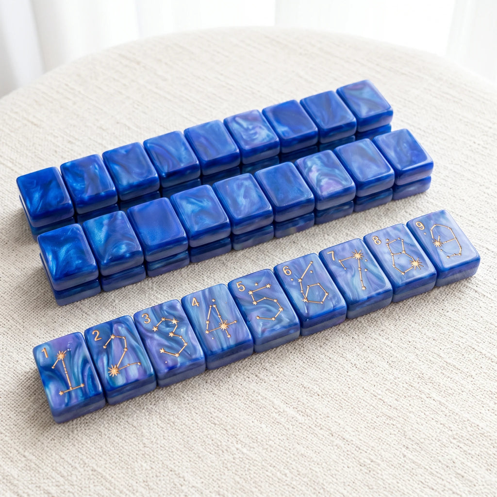 Sapphire Nebula Mahjong Set