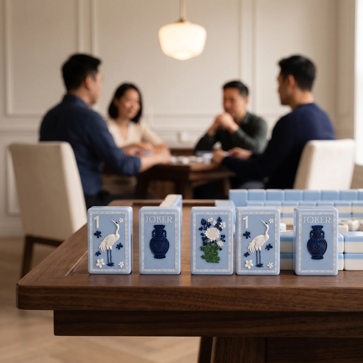 Blue Pavilion Mahjong Set