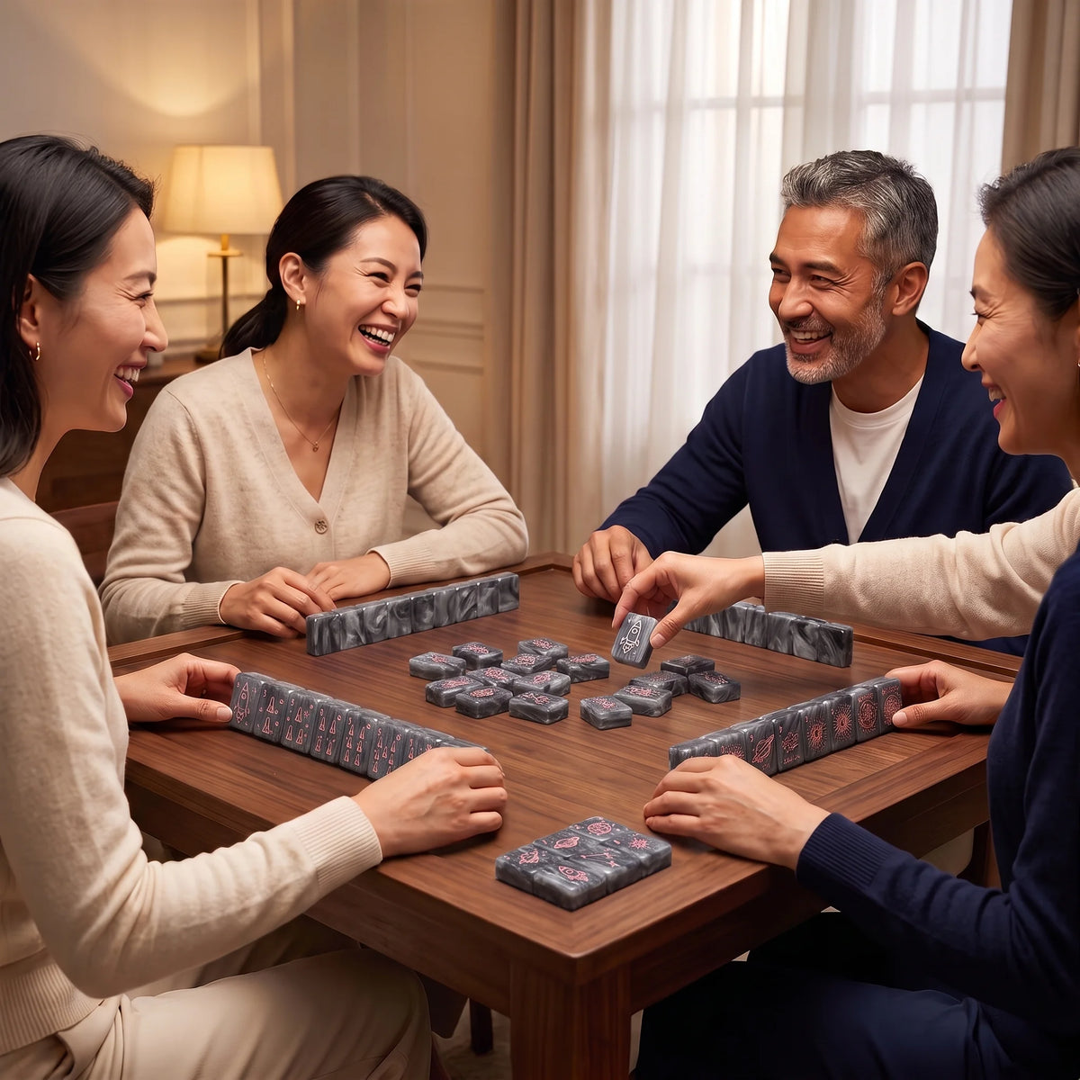 Graphite Nocturne Mahjong Set