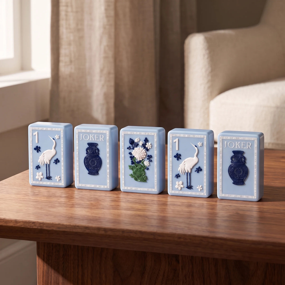Blue Pavilion Mahjong Set