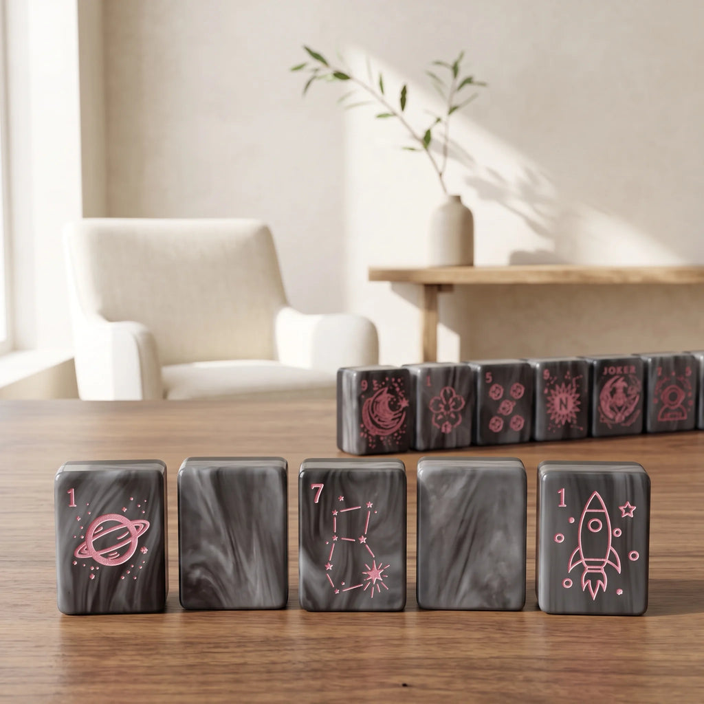 Graphite Nocturne Mahjong Set
