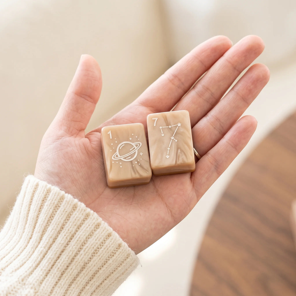 Champagne Celeste Mahjong Set