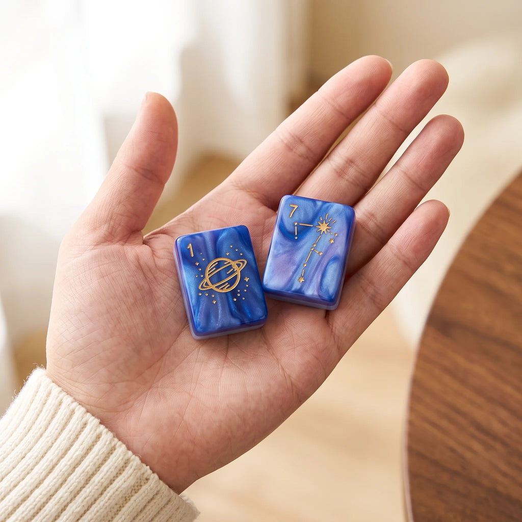 Sapphire Nebula Mahjong Set