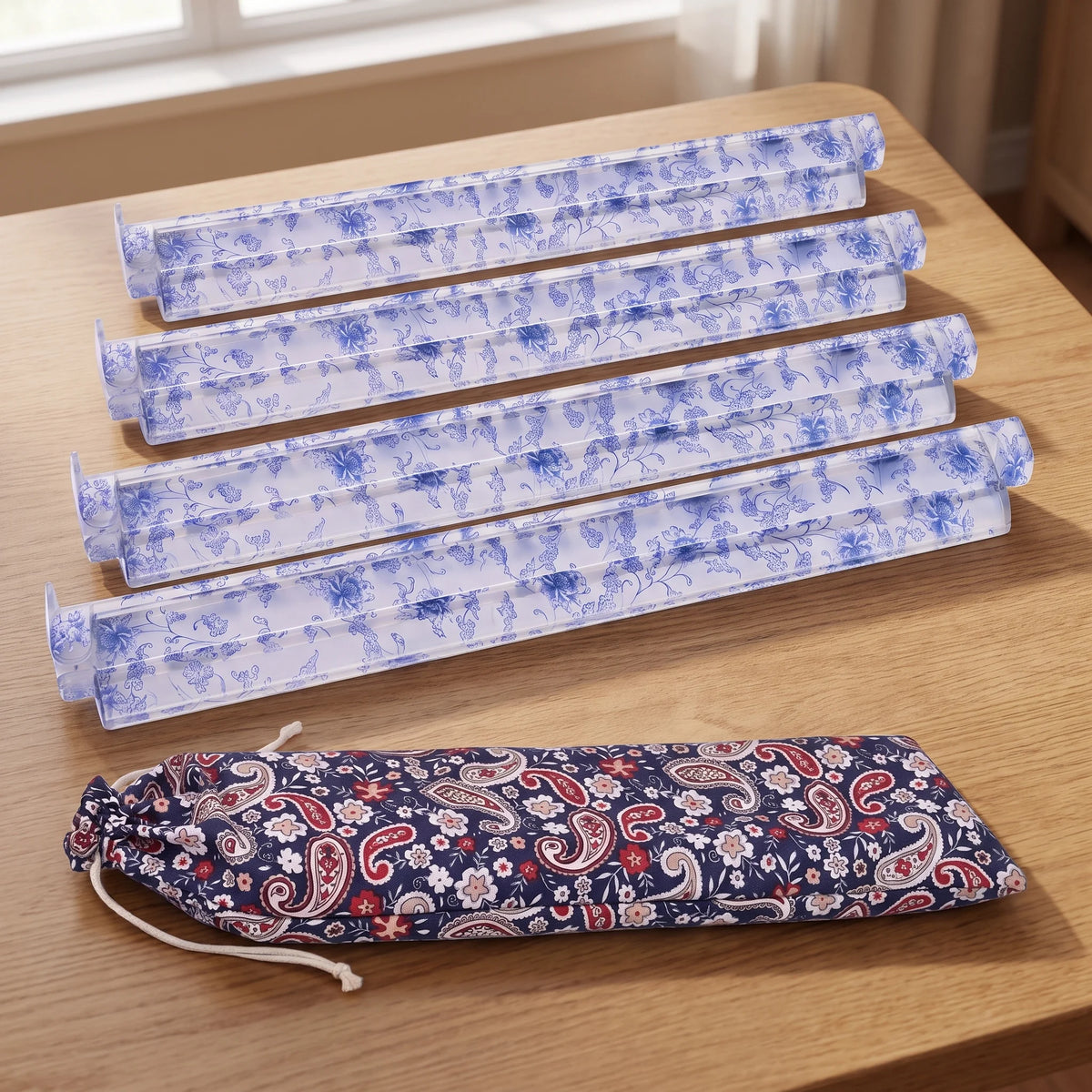 Blue Camellia Mahjong Racks