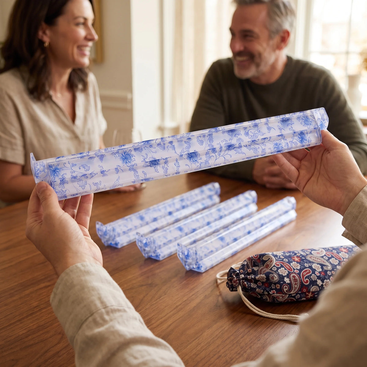 Blue Camellia Mahjong Racks