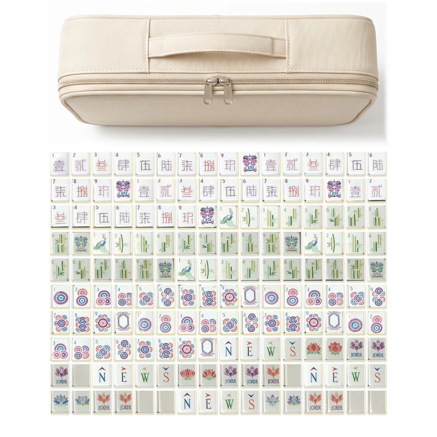 Golden Lotus Mahjong Set
