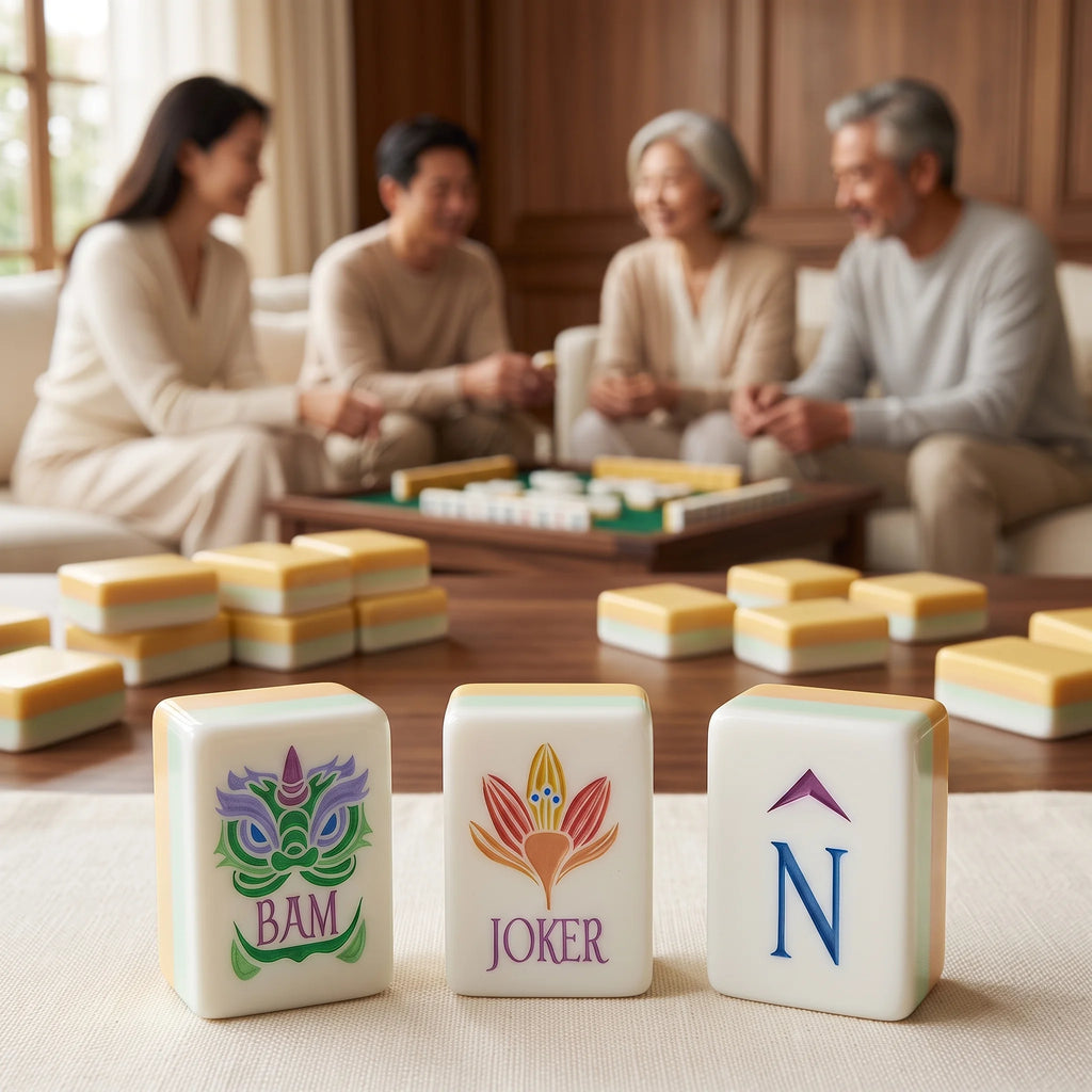 Golden Lotus Mahjong Set