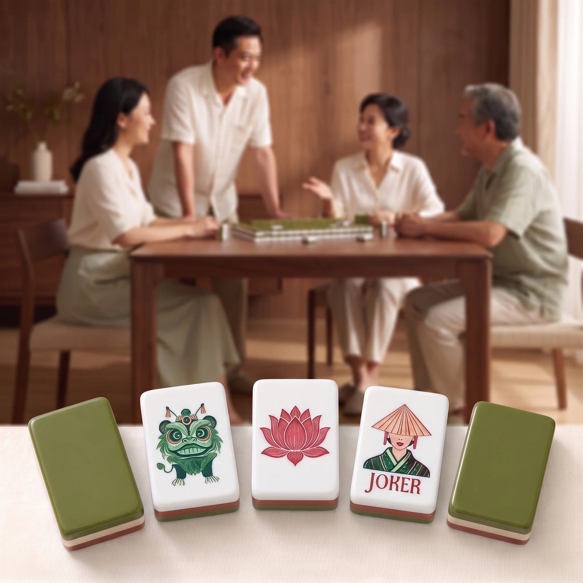 Olive Dynasty Mahjong Set