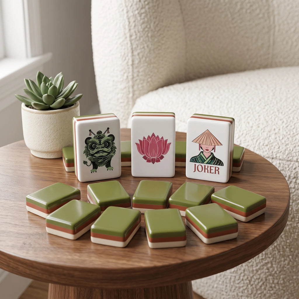 Olive Dynasty Mahjong Set