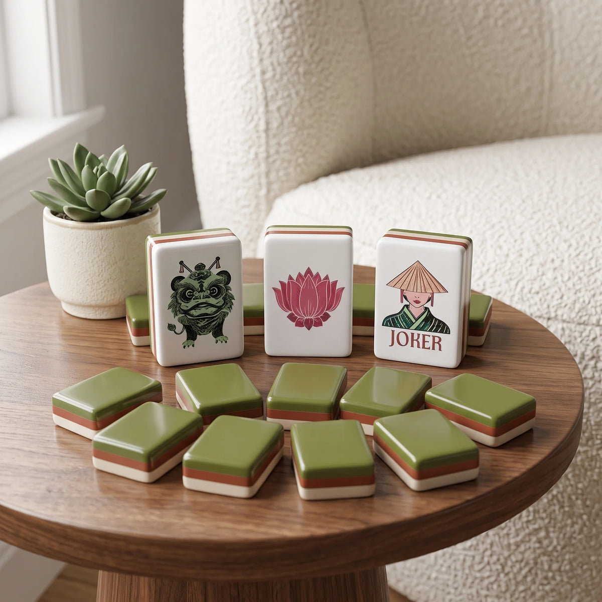 Olive Dynasty Mahjong Set