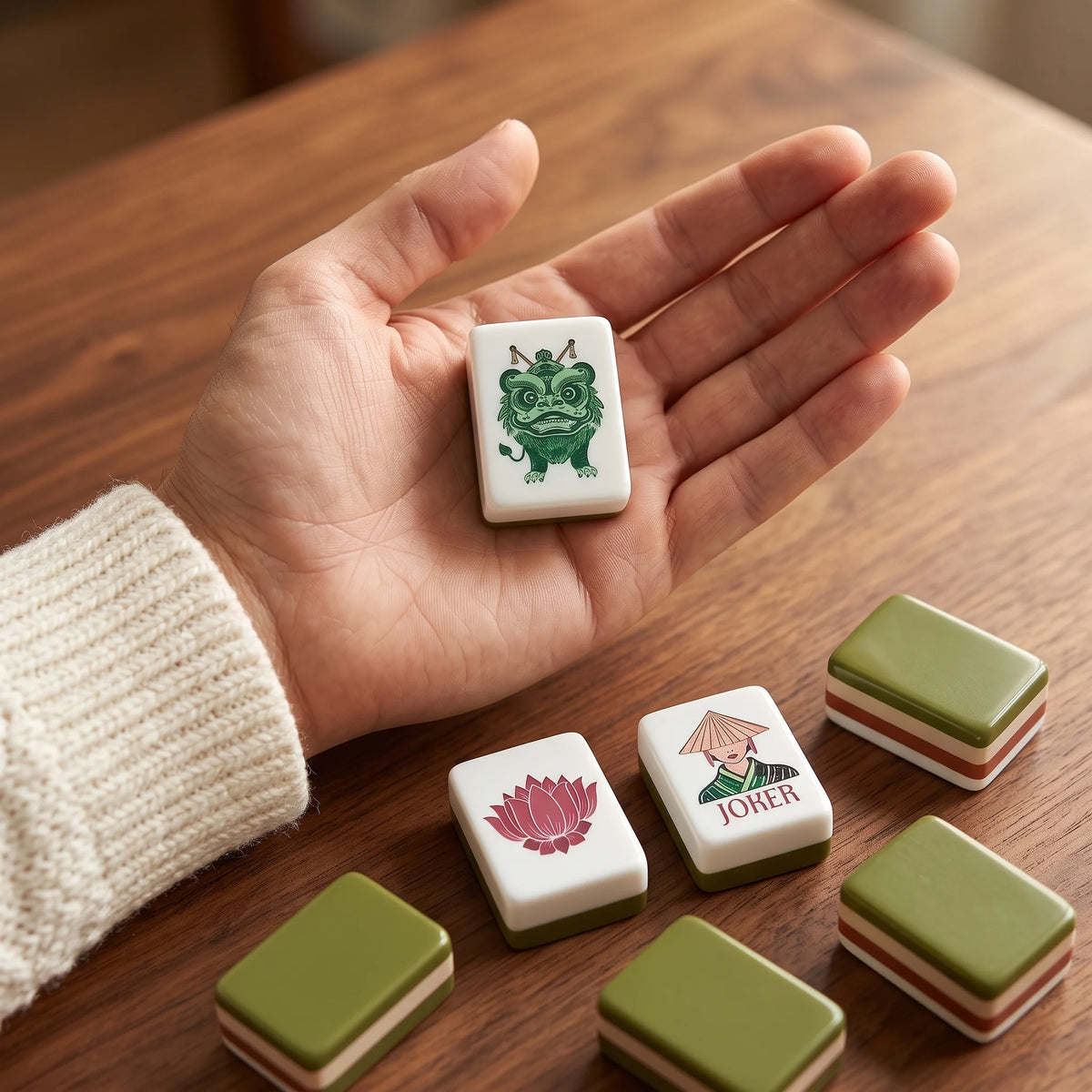 Olive Dynasty Mahjong Set